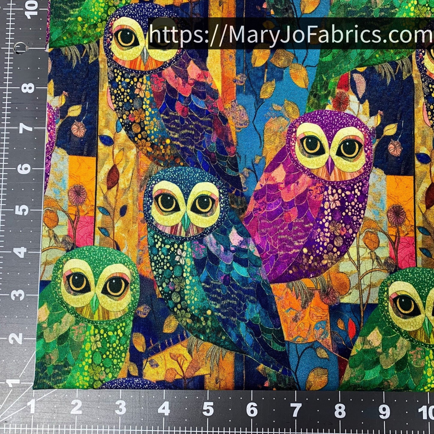 Colorful Owl Fabric CD4220 Forest Owls - Mary Jo Fabrics
