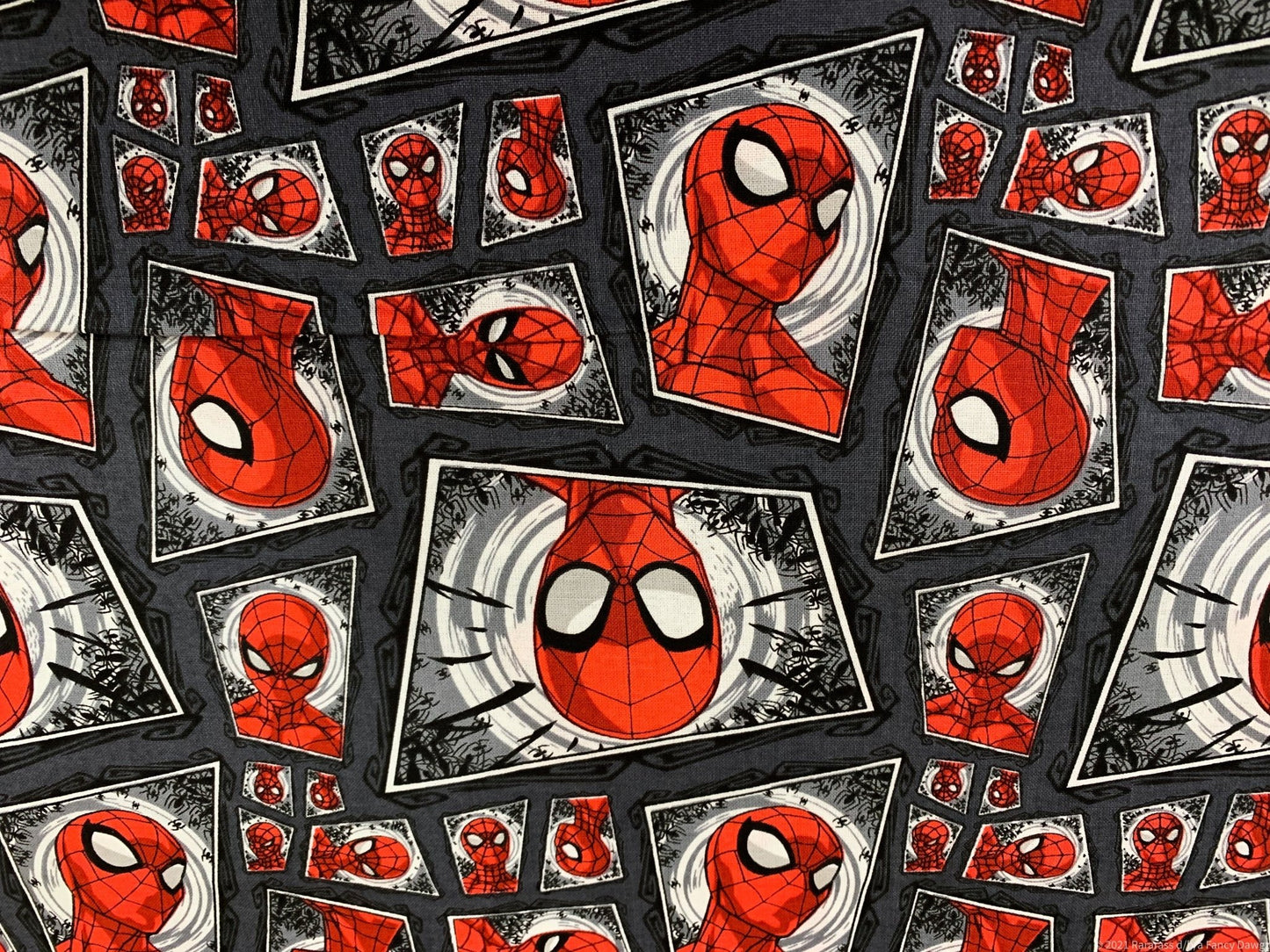 Comic Swirl Spiderman fabric Spider man cotton fabric - Mary Jo Fabrics