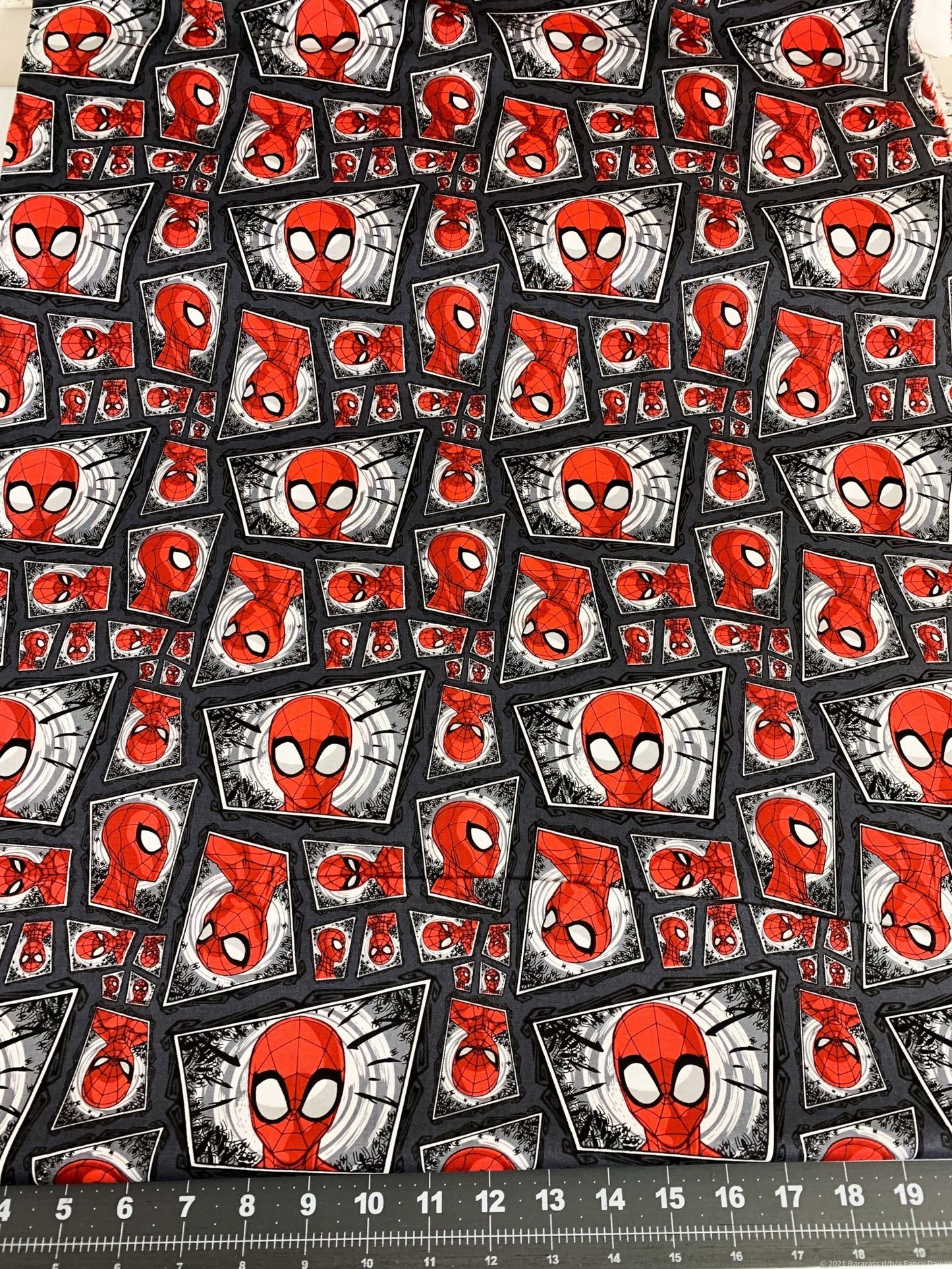 Comic Swirl Spiderman fabric Spider man cotton fabric - Mary Jo Fabrics