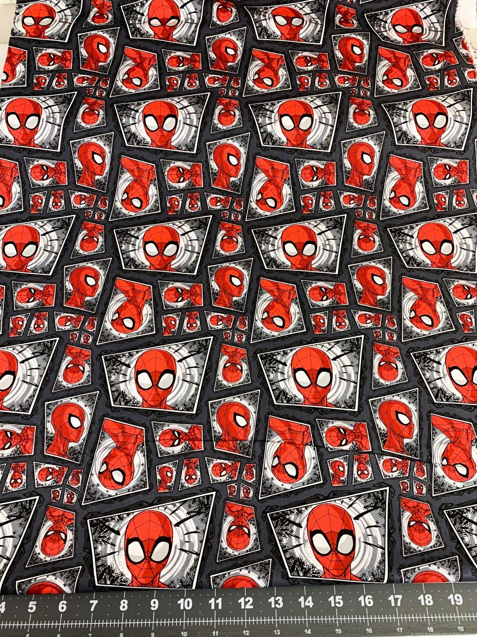 Comic Swirl Spiderman fabric Spider man cotton fabric - Mary Jo Fabrics