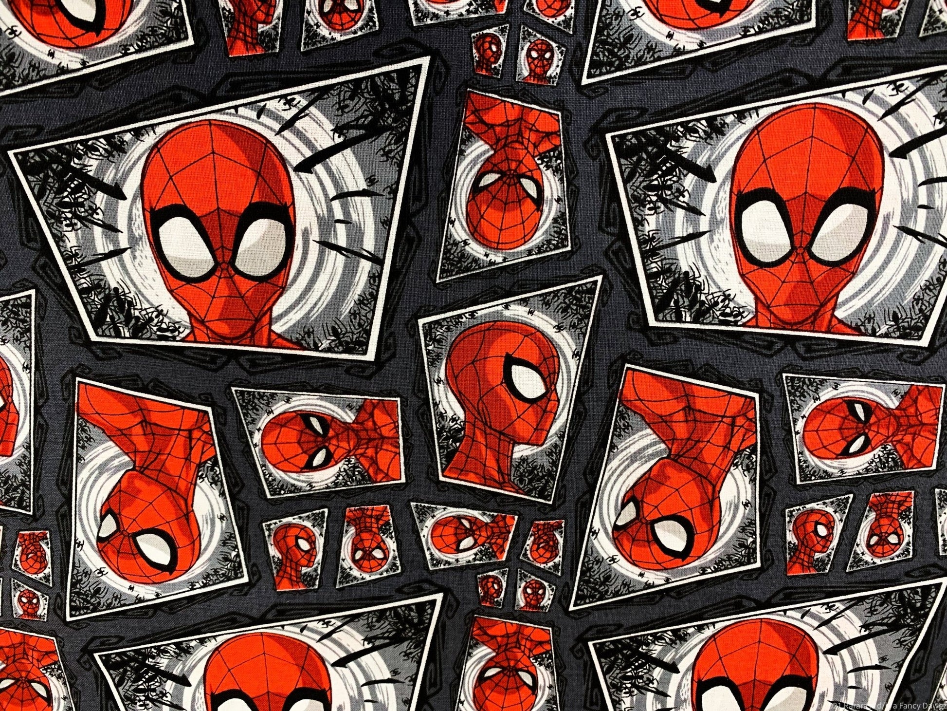 Comic Swirl Spiderman fabric Spider man cotton fabric - Mary Jo Fabrics