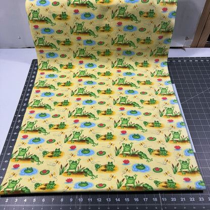 Cool Frog Flannel Fabric 1053 - 44 Frogs and Dragonflies - Mary Jo Fabrics