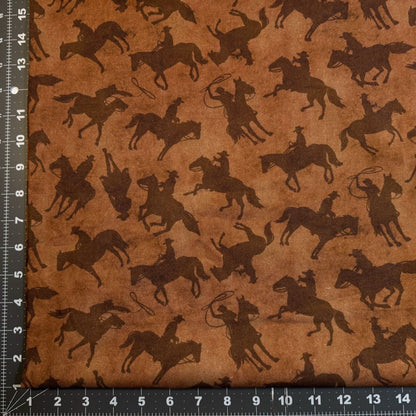 Cowboy and Horse Quilt Fabric 14483W - 77 Yellowstone fabrics - Mary Jo Fabrics