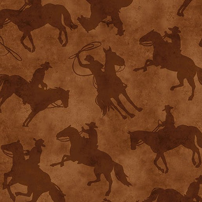 Cowboy and Horse Quilt Fabric 14483W - 77 Yellowstone fabrics - Mary Jo Fabrics