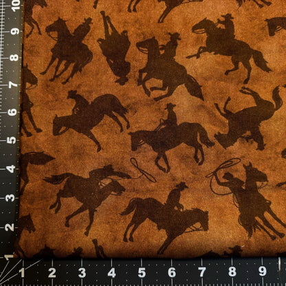 Cowboy and Horse Quilt Fabric 14483W - 77 Yellowstone fabrics - Mary Jo Fabrics