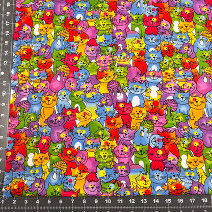 Crazy Cats FLANNEL fabric 44 - 6321 Oasis Fabrics - Mary Jo Fabrics