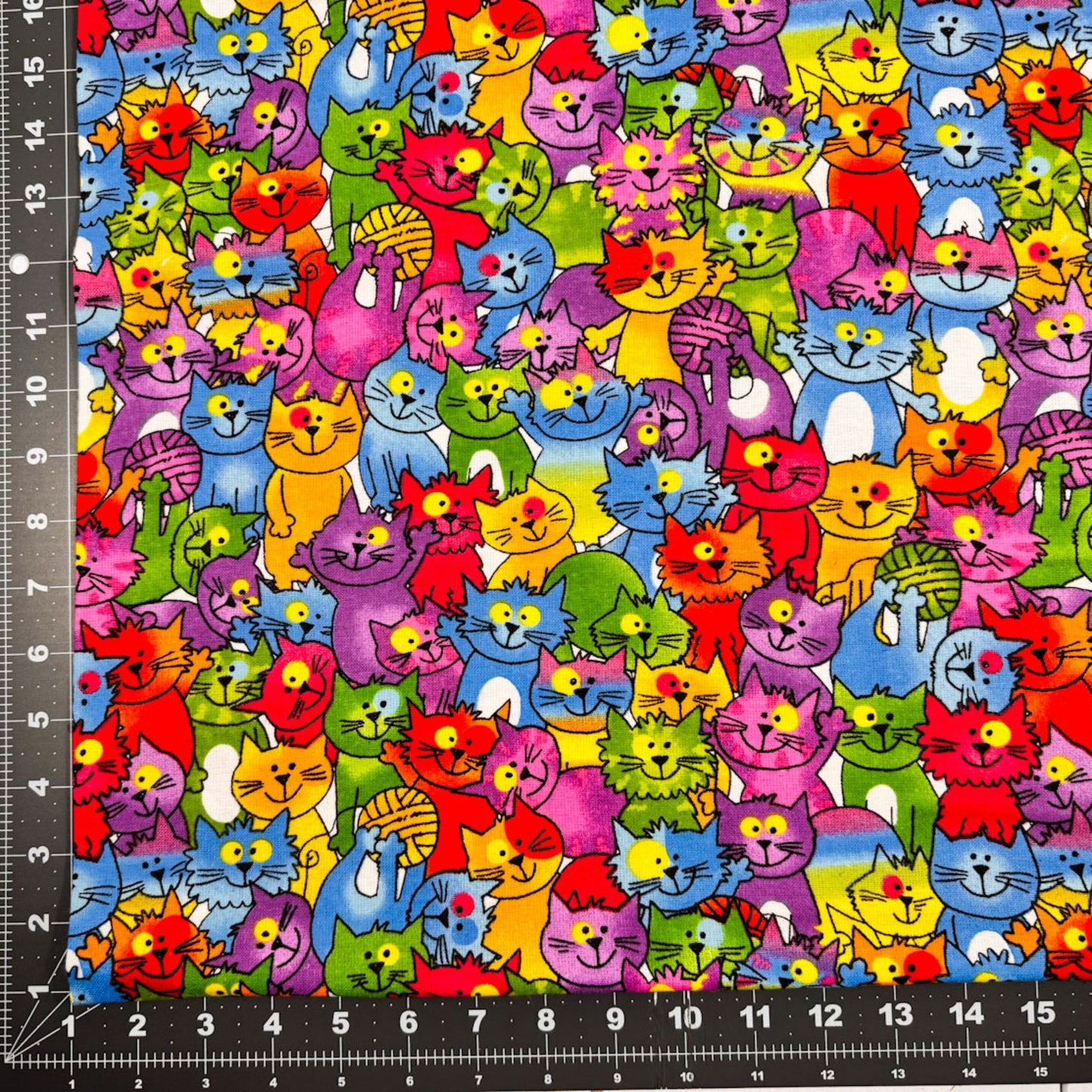 Crazy Cats FLANNEL fabric 44 - 6321 Oasis Fabrics - Mary Jo Fabrics