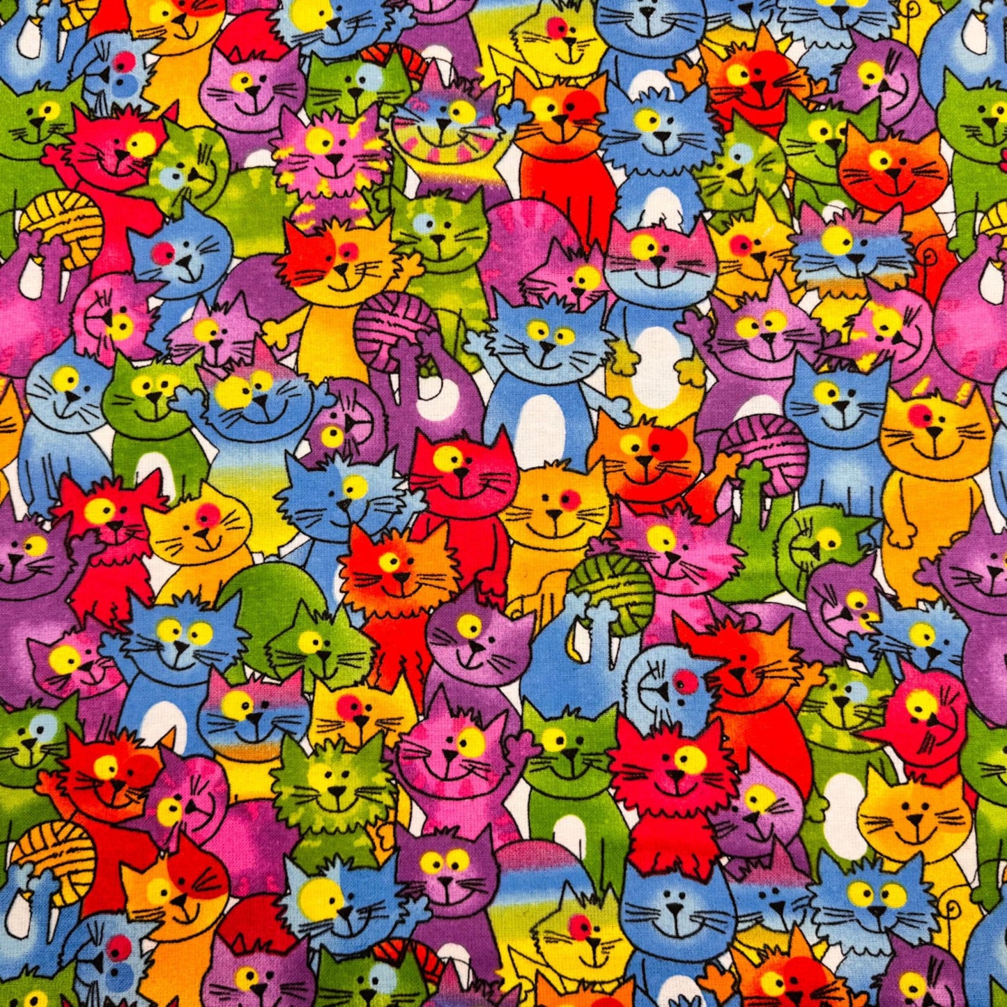 Crazy Cats FLANNEL fabric 44 - 6321 Oasis Fabrics - Mary Jo Fabrics