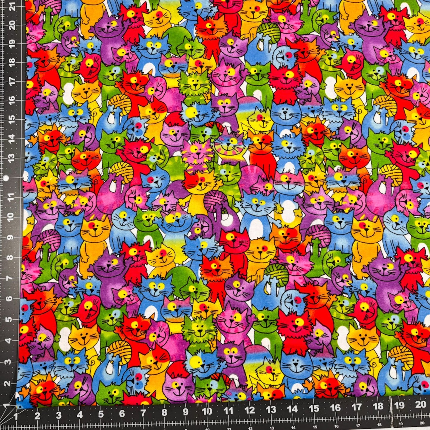 Crazy Cats FLANNEL fabric 44 - 6321 Oasis Fabrics - Mary Jo Fabrics