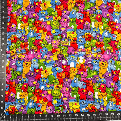 Crazy Cats FLANNEL fabric 44 - 6321 Oasis Fabrics - Mary Jo Fabrics