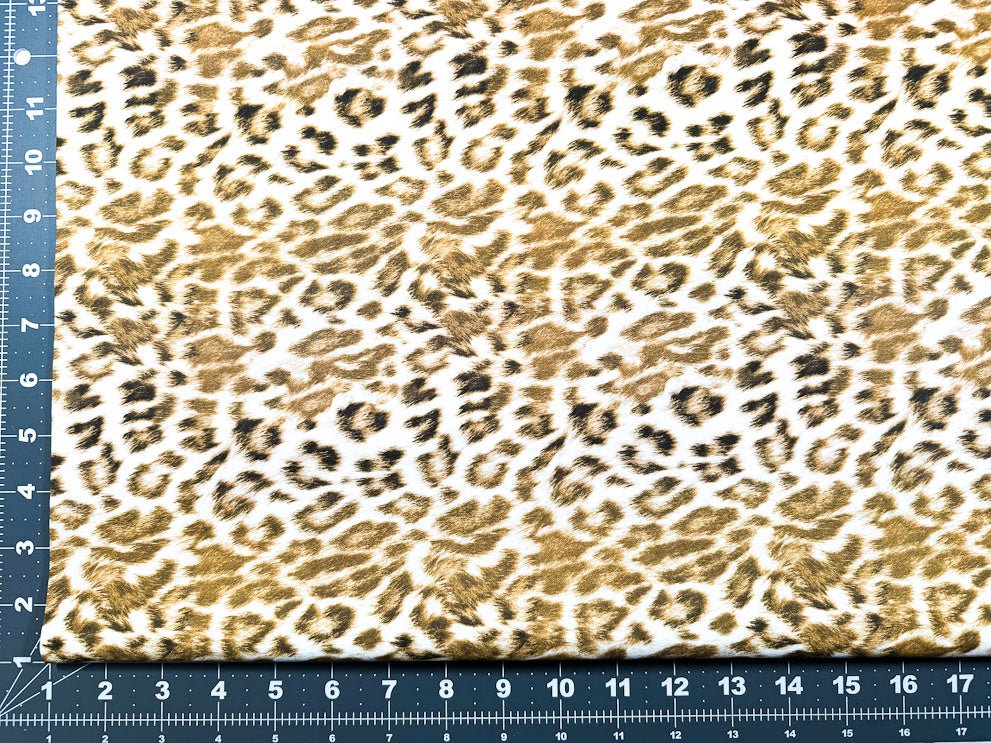 Cream leopard fabric 18008 animal print - Mary Jo Fabrics