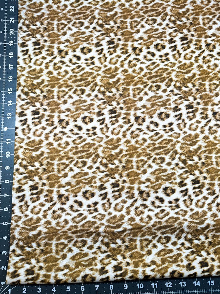 Cream leopard fabric 18008 animal print - Mary Jo Fabrics