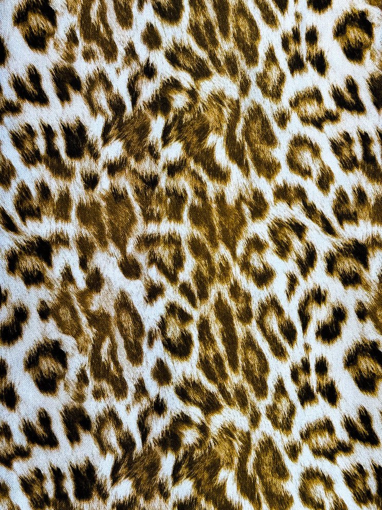 Cream leopard fabric 18008 animal print - Mary Jo Fabrics