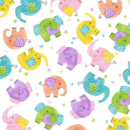 Cute Elephant FLANNEL 44 - 7961 Animal FLANNEL - Mary Jo Fabrics