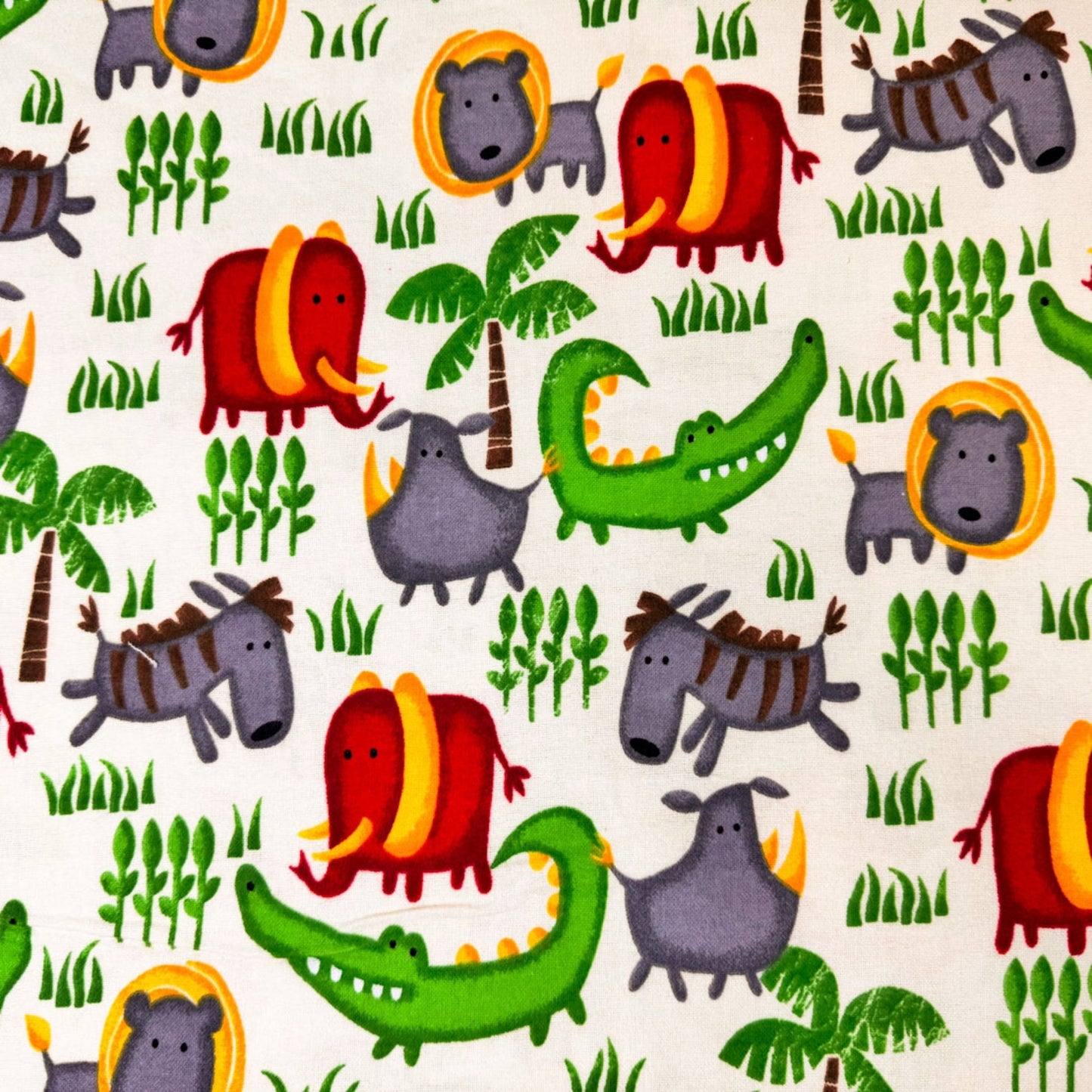 Cute Jungle Animal FLANNEL 0987 - 44 Natural - Mary Jo Fabrics