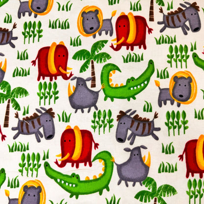 Cute Jungle Animal FLANNEL 0987 - 44 Natural - Mary Jo Fabrics