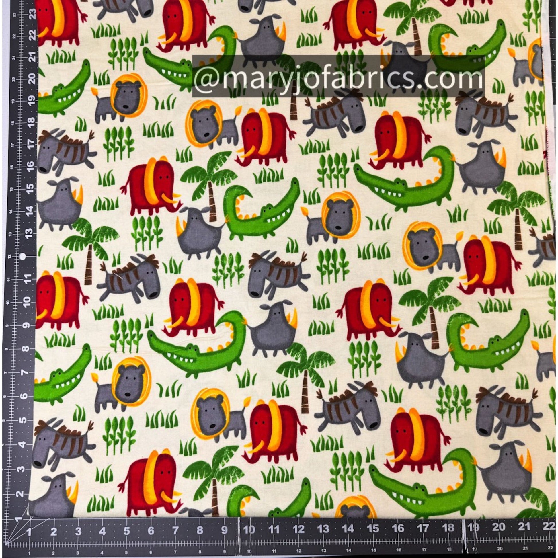 Cute Jungle Animal FLANNEL 0987 - 44 Natural - Mary Jo Fabrics