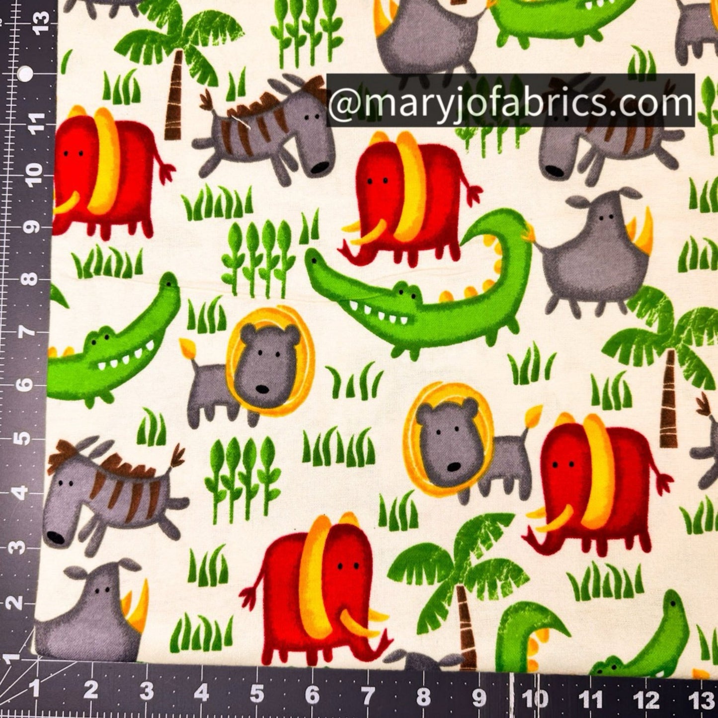 Cute Jungle Animal FLANNEL 0987 - 44 Natural - Mary Jo Fabrics