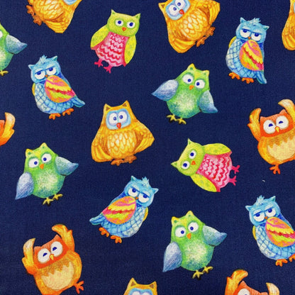 Cute Owl Fabric 59 - 4041 Navy Owl Jungle Party - Mary Jo Fabrics