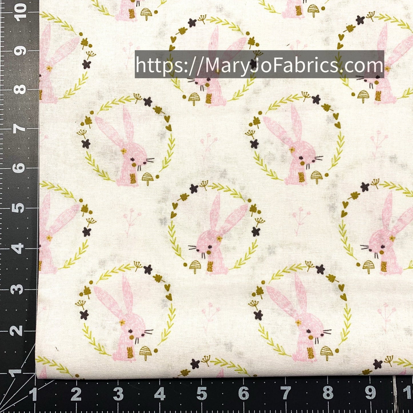 Cute Pink Bunny Rabbit Fabric 2143703WM - 2 White - Mary Jo Fabrics