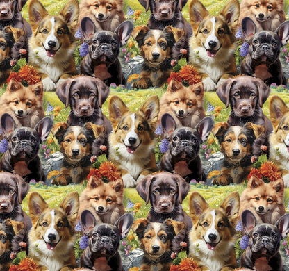 Cute Puppy Cotton Fabric ML37005C1 Selfie Puppies - Mary Jo Fabrics
