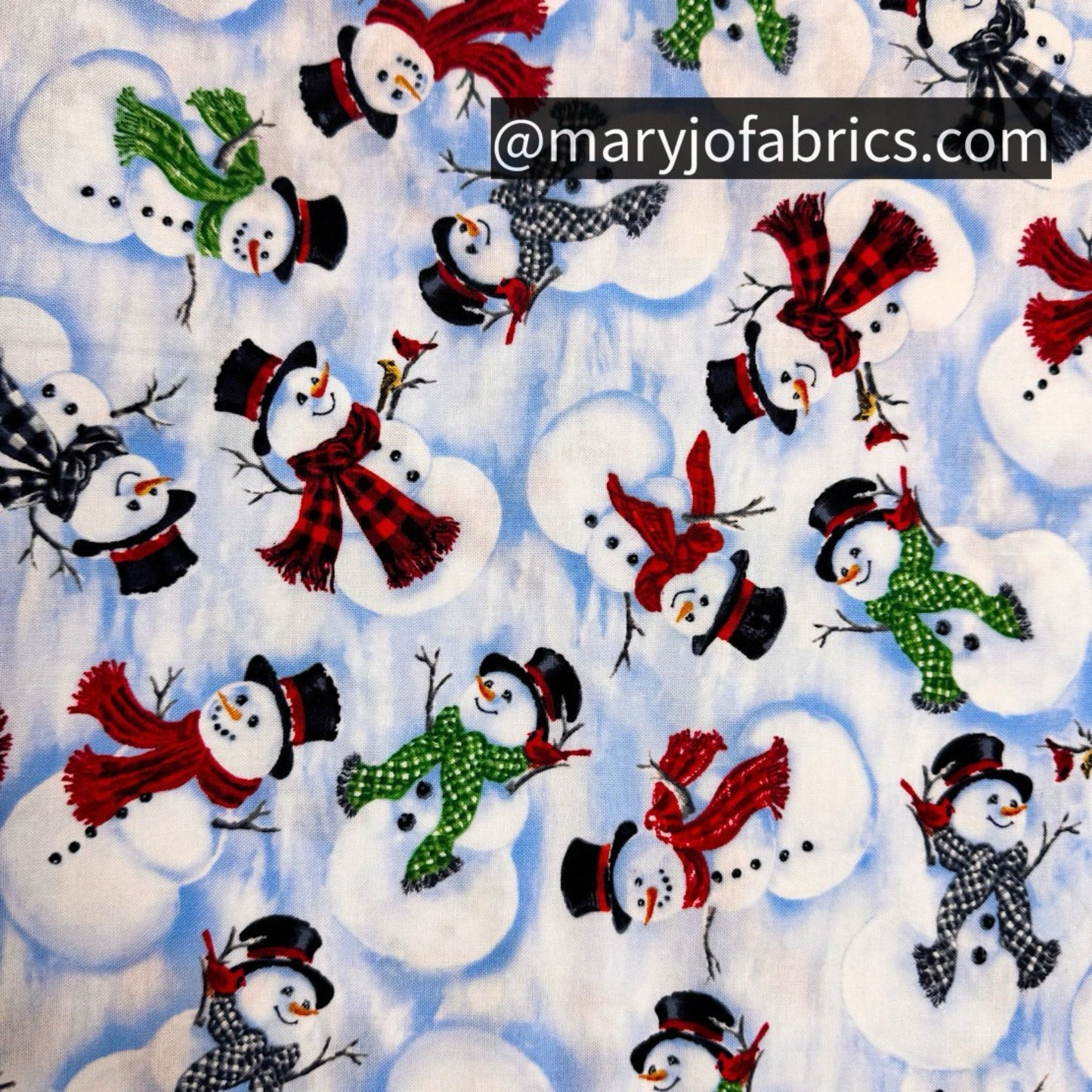 Cute Snowman Fabric C8993 Snowy Day Christmas - Mary Jo Fabrics