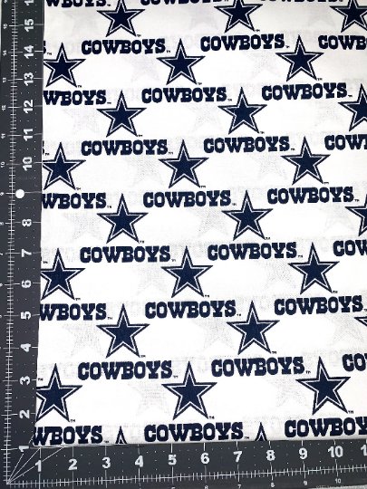 Dallas Cowboys fabric 1040 - White NFL Cotton Fabric - Mary Jo Fabrics