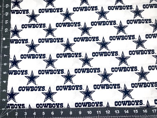 Dallas Cowboys fabric 1040 - White NFL Cotton Fabric - Mary Jo Fabrics