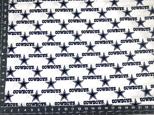 Dallas Cowboys fabric 1040 - White NFL Cotton Fabric - Mary Jo Fabrics