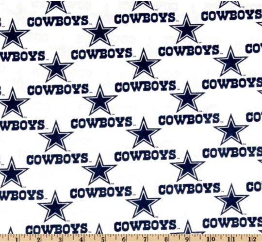 Dallas Cowboys fabric 1040 - White NFL Cotton Fabric - Mary Jo Fabrics