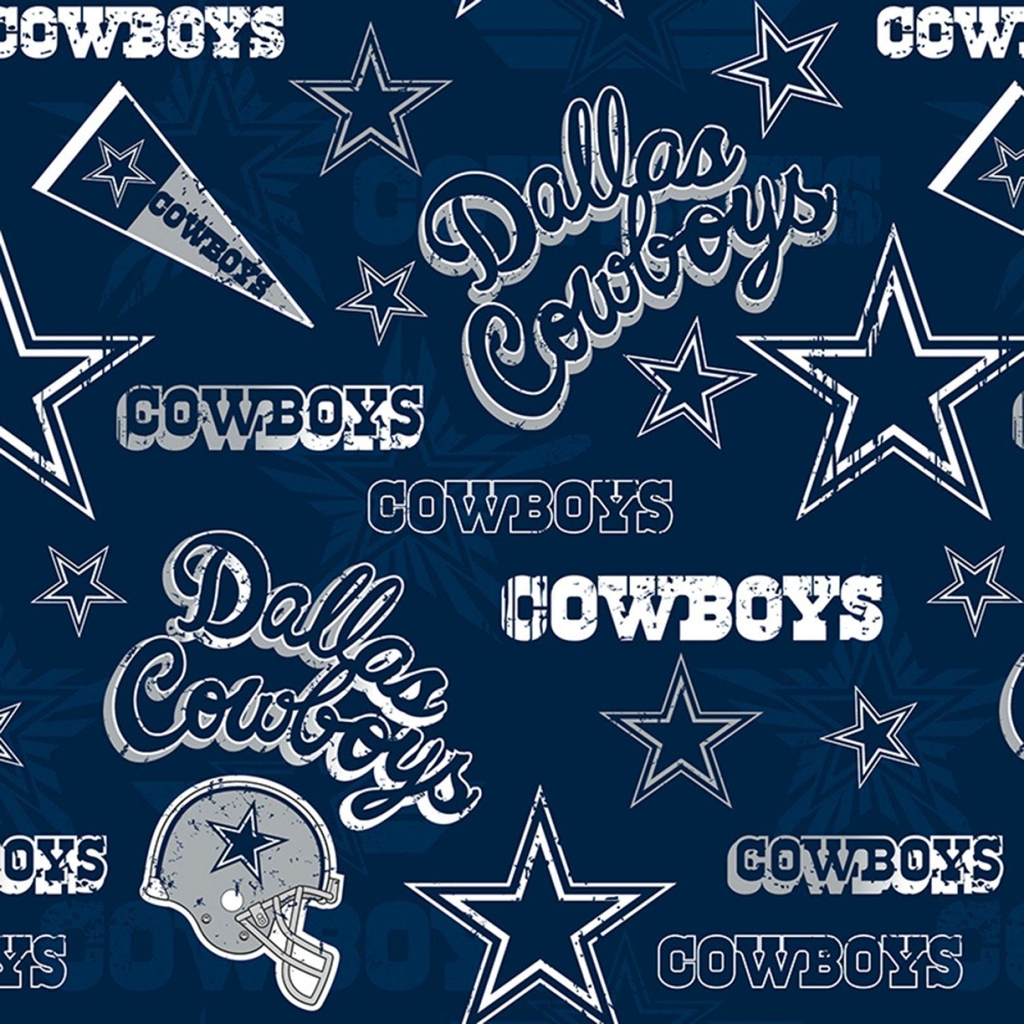 Dallas Cowboys Fabric 14443 Pennant NFL Cotton fabric - Mary Jo Fabrics