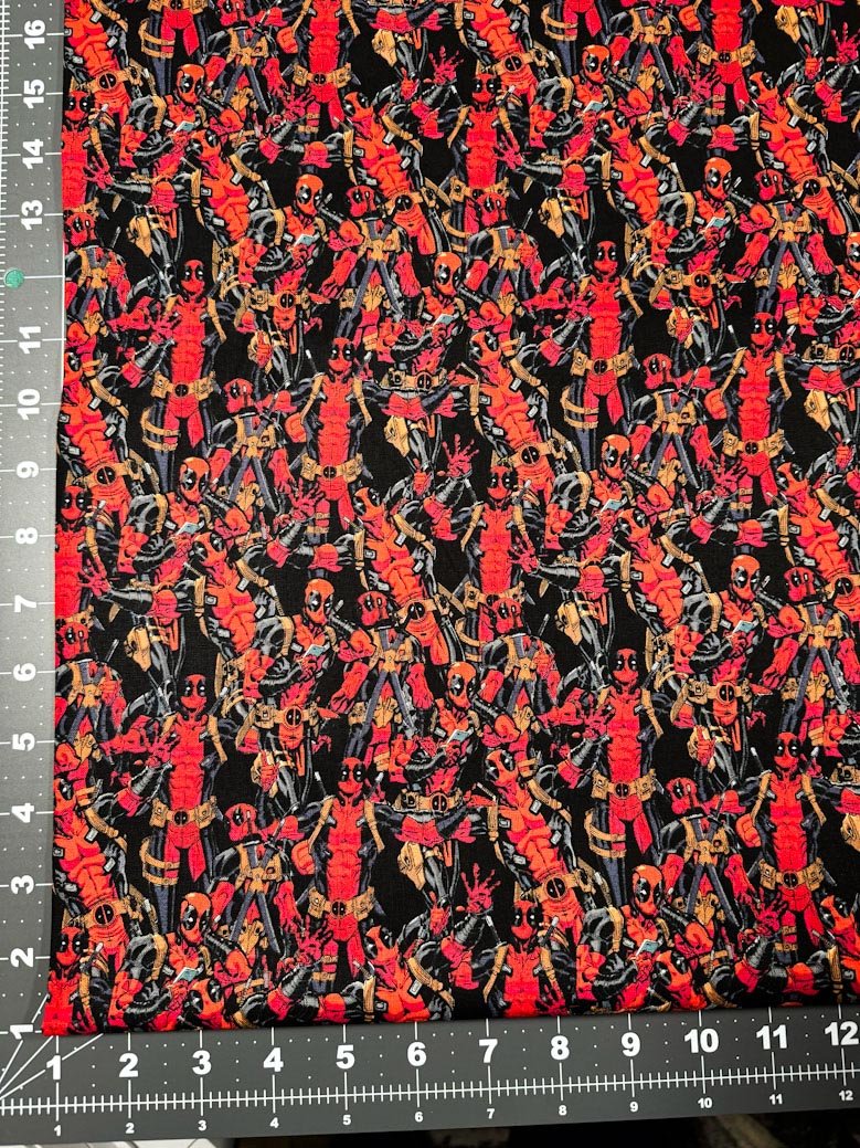 Deadpool fabric Mr Deadpool cotton fabric Marvel Mary Jo Fabrics