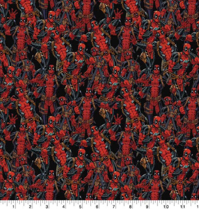 Deadpool fabric Mr Deadpool cotton fabric Marvel - Mary Jo Fabrics