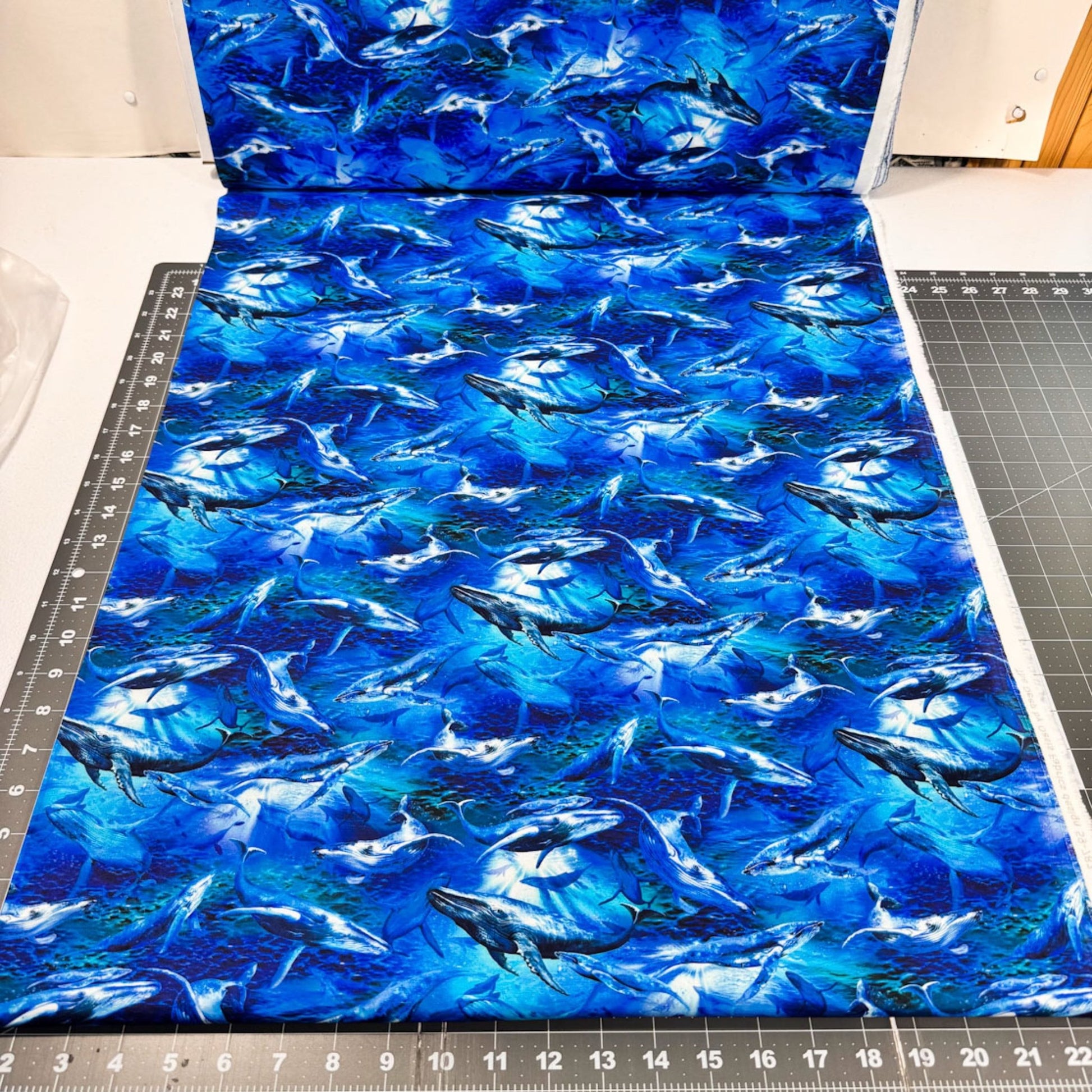 Deep Sea Whale Fabric 59 - 7821 Whales Cotton Fabric - Mary Jo Fabrics