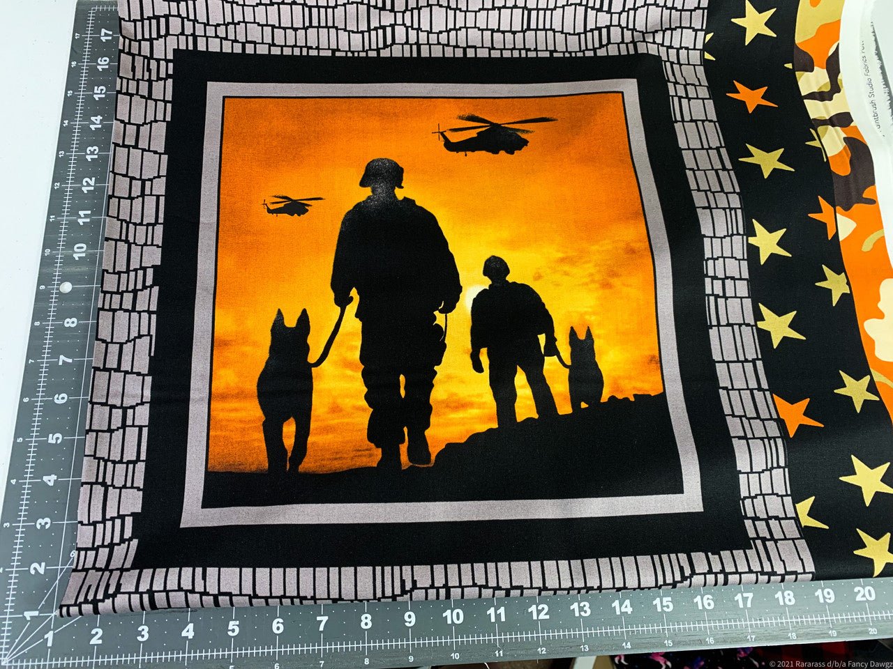 Defender of Freedom 10871 patriotic quilt panel 36"x44" military cotton fabric - Mary Jo Fabrics