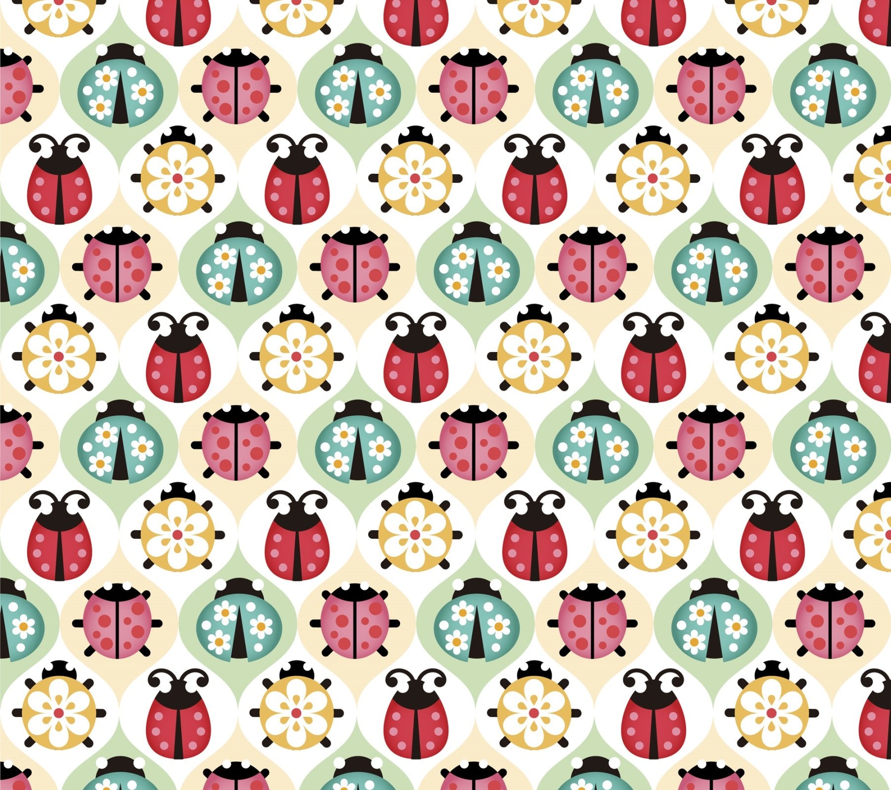 Diamond Ladybug Cotton Fabric DT - 5336 - 4C Lady bugs - Mary Jo Fabrics