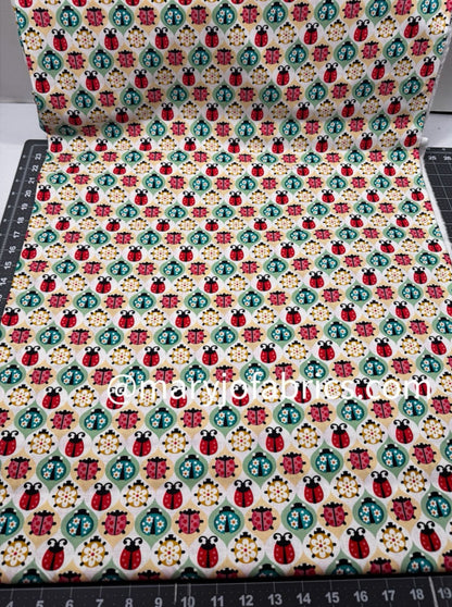 Diamond Ladybug Cotton Fabric DT - 5336 - 4C Lady bugs - Mary Jo Fabrics