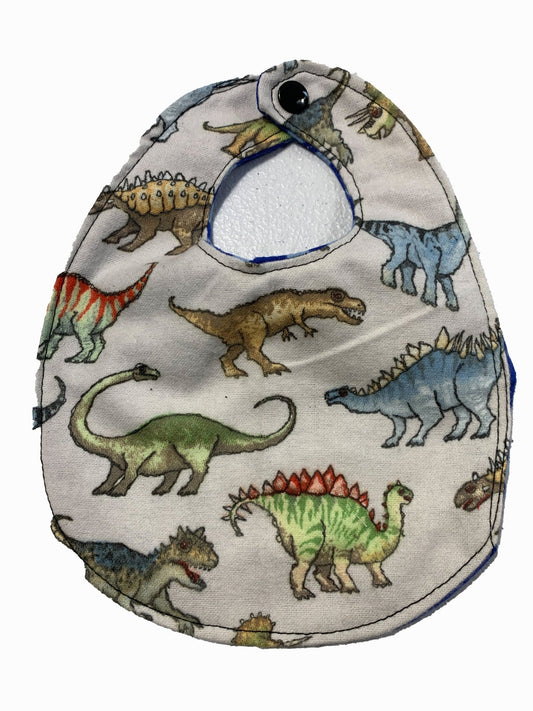 Dinosaur Baby Bib with optional burp cloth - Mary Jo Fabrics