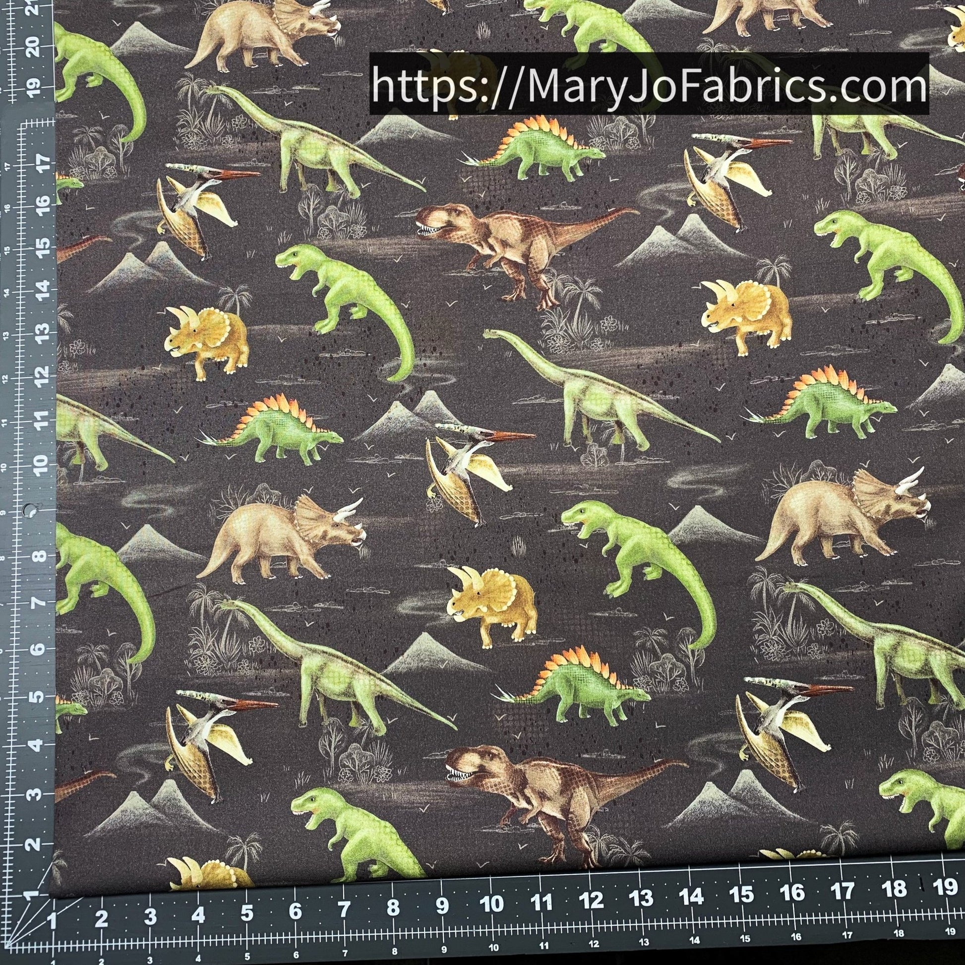 Dinosaur fabric 24149 Trail of Dinos Prehistoric Pack - Mary Jo Fabrics
