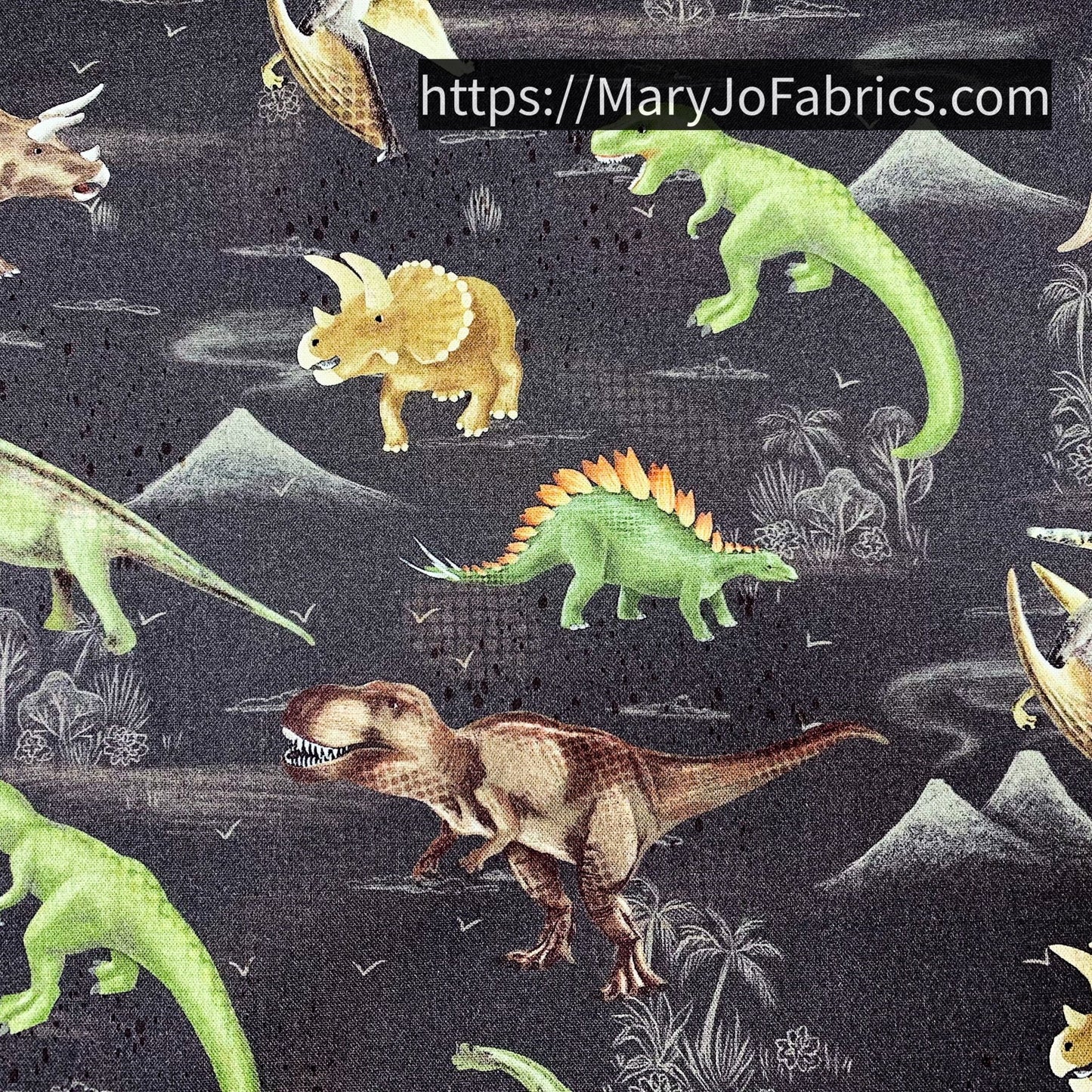 Dinosaur fabric 24149 Trail of Dinos Prehistoric Pack - Mary Jo Fabrics