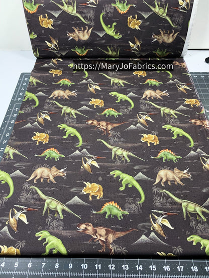 Dinosaur fabric 24149 Trail of Dinos Prehistoric Pack - Mary Jo Fabrics