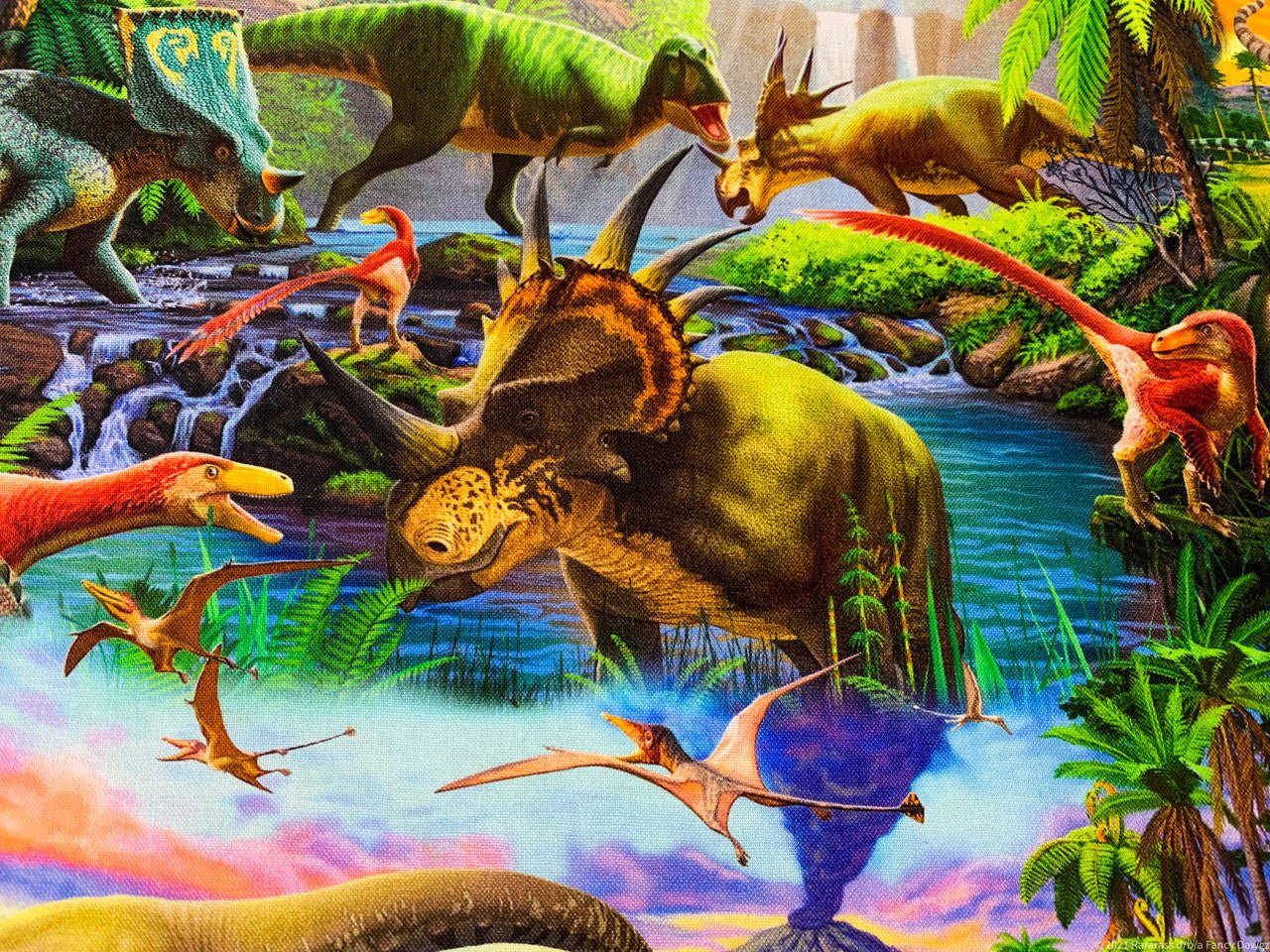 Dinosaur fabric 3262 Dino world dinosaurs cotton fabric - Mary Jo Fabrics