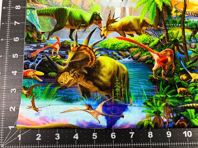 Dinosaur fabric 3262 Dino world dinosaurs cotton fabric - Mary Jo Fabrics