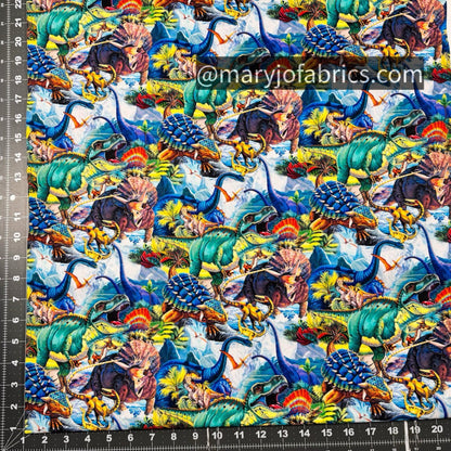 Dinosaur fabric 3763 Jurassic dinosaurs cotton fabric - Mary Jo Fabrics