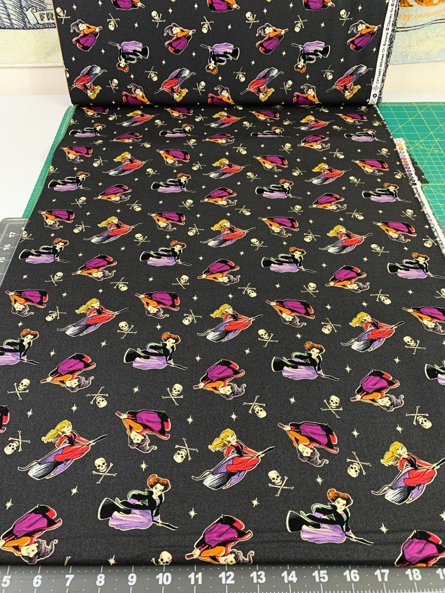 Disney Hocus Pocus fabric Sanderson Witches on brooms - Mary Jo Fabrics