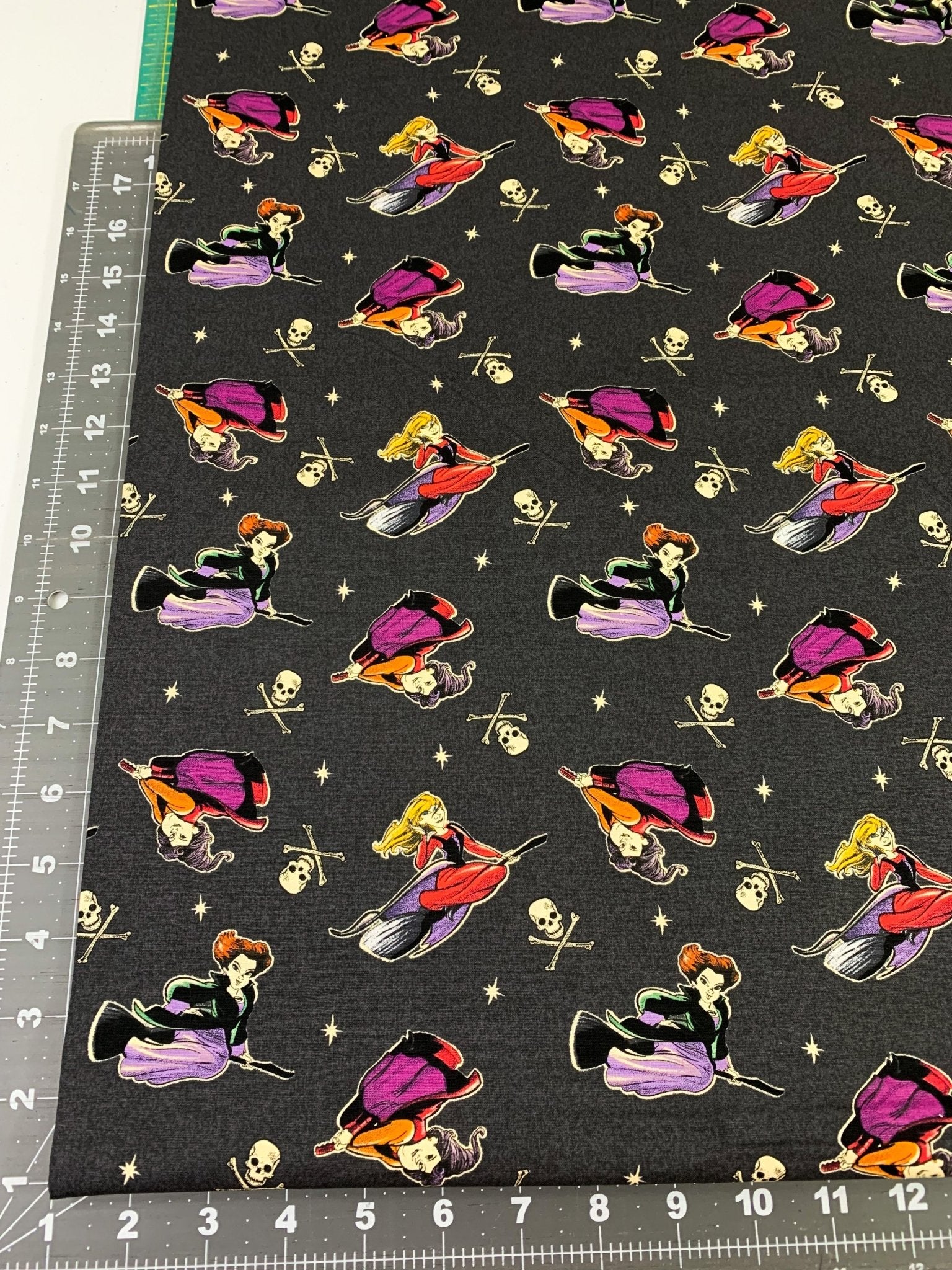 Disney Hocus Pocus fabric Sanderson Witches on brooms - Mary Jo Fabrics