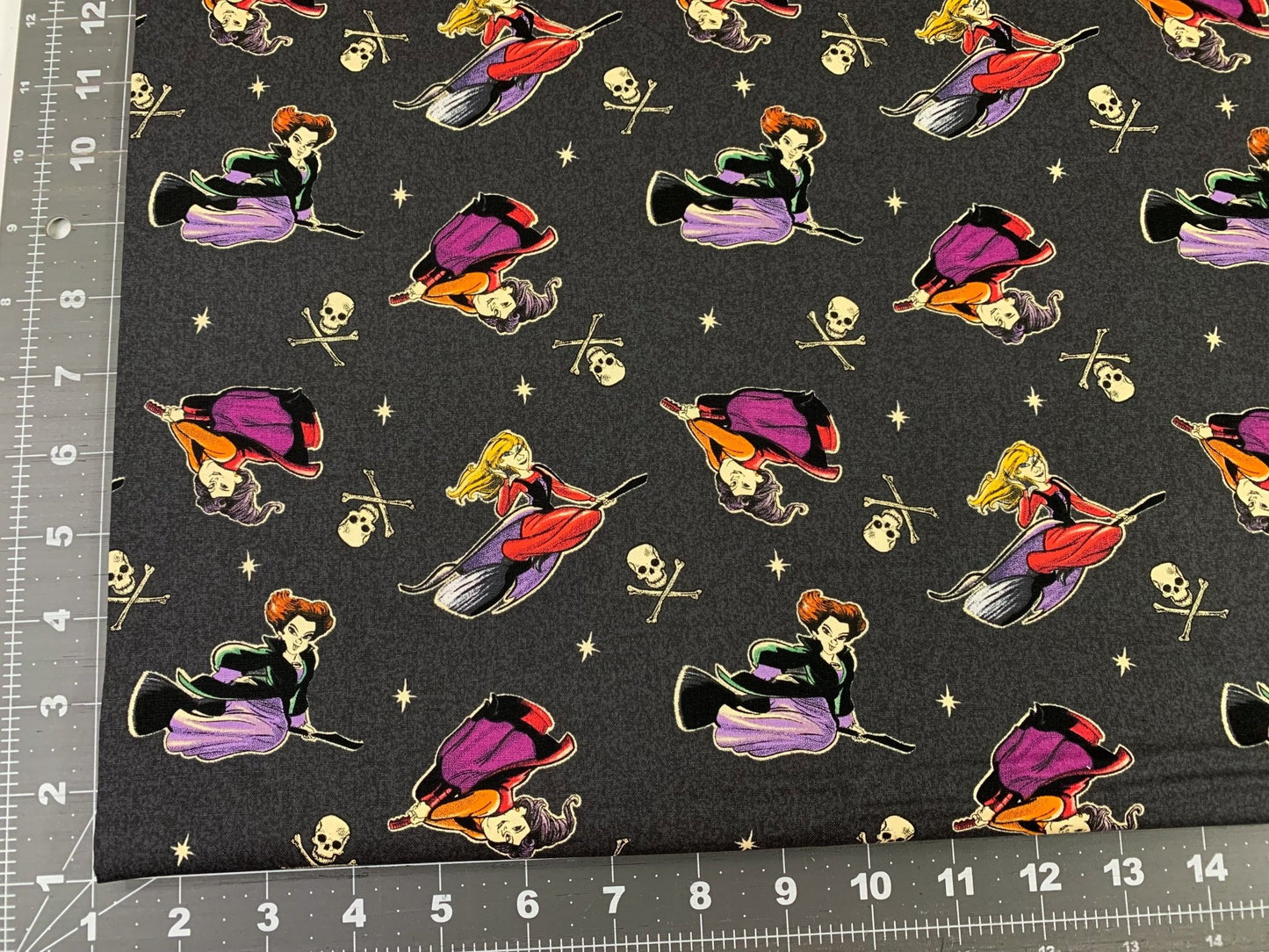 Disney Hocus Pocus fabric Sanderson Witches on brooms - Mary Jo Fabrics