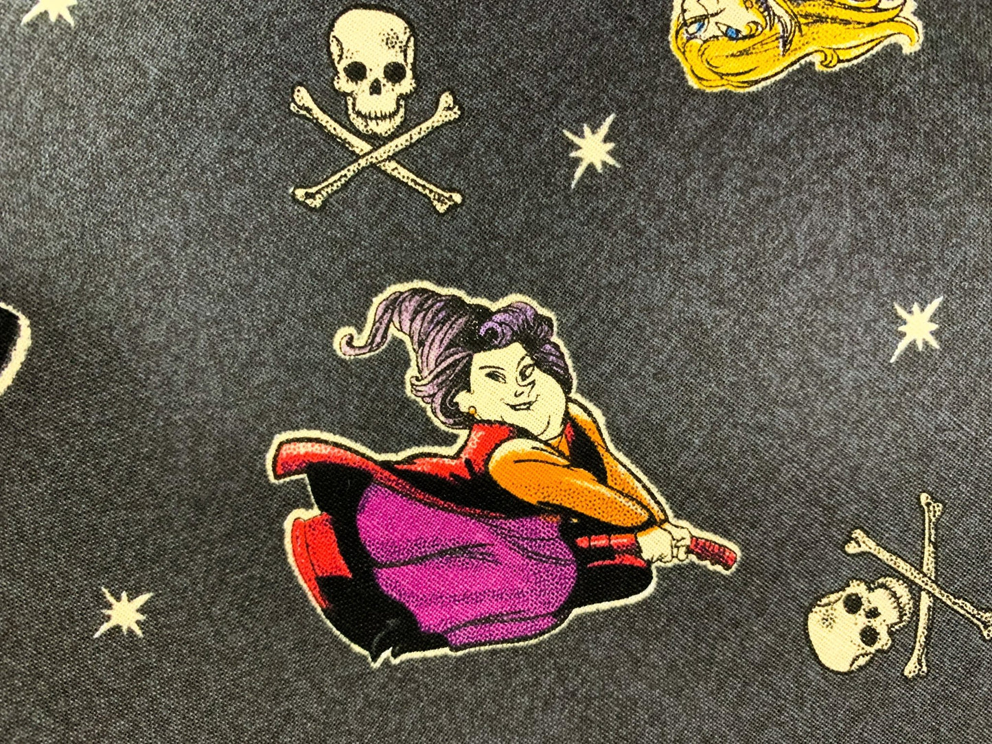 Disney Hocus Pocus fabric Sanderson Witches on brooms - Mary Jo Fabrics