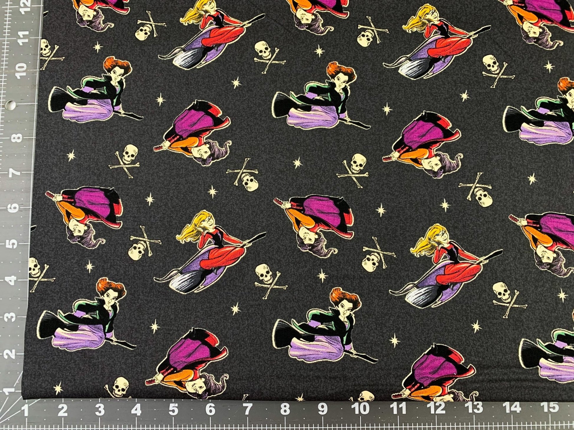 Disney Hocus Pocus fabric Sanderson Witches on brooms - Mary Jo Fabrics