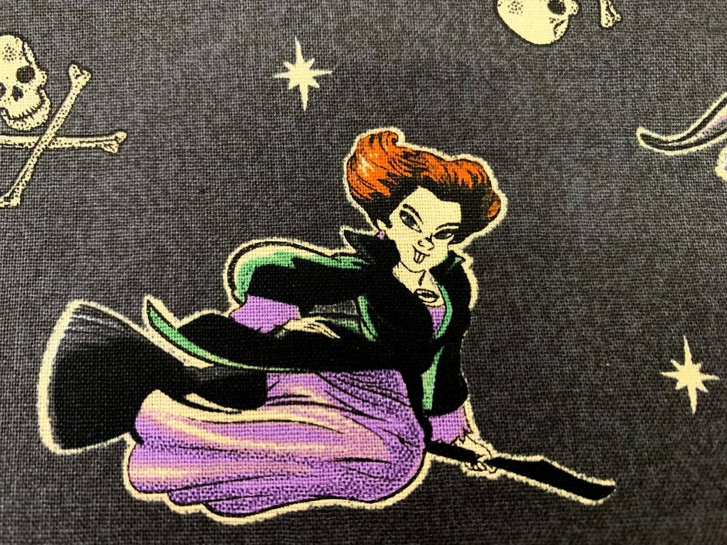 Disney Hocus Pocus fabric Sanderson Witches on brooms - Mary Jo Fabrics